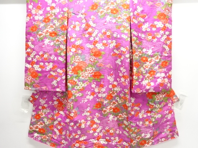 JAPANESE KIMONO / ANTIQUE KIMONO / SILK / FLOWER
